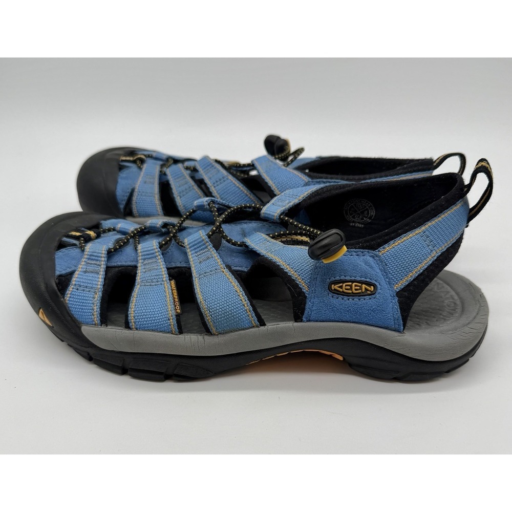 Keen Sandals Women's Sz 10.5 Blue Yellow Newport H2 Water Hiker Toe Protect